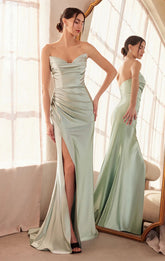 Micah Maxi Dress Strapless Satin Dress with Gathered Detail