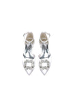 Rhinestone Pointed Toe Ankle Strap Satin Kitten Heels