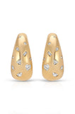 Bezel Crystal Dotted Hoop Earrings