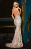 EZRA GOWN STRAPLESS CRYSTAL GLITTER CORSET DRESS