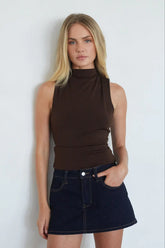 Lorde High Neck Tie Back Top