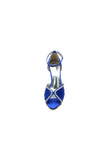 Elegant Rayel Blue Satin Pump with Rhinestone Accents