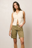 Layla Denim Shorts in Olive