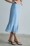 Gigi Polka Dot Midi Skirt in Blue