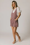 Scottie Denim Overalls in Mauve FINAL SALE