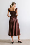 Patricia Midi Dress in Brown