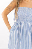 Ebony Striped Poplin Dress