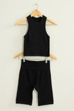 Rosie Ribbed Biker Short in Black