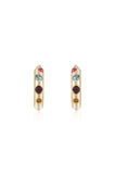 Lively Rainbow Crystal Hoop Earrings