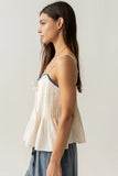Mckell Peplum Tank Top in Natural
