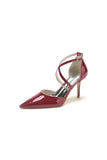 Champagne Patent Leather Wedding Shoes with Straps