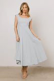 Colin Midi Dress in Slate Blue