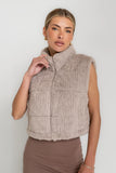 Ginny Fur Vest in Taupe