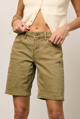 Layla Denim Shorts in Olive