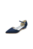Lace One strap Buckle Pointed Toe Mules