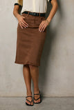 Jordan Denim Skirt in Brown FINAL SALE