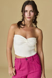 Stella Twist Front Rib Knit Bandeau Top