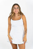 Polka Dot Print Lace Trim Ruffle Mini Dress