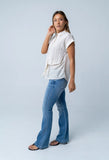 Darian Striped Button Up in Cream
