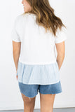 Ravello Mix Media Poplin Tee