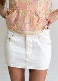 Gina Denim Mini Skirt White