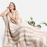 Greek Key Blanket in Beige
