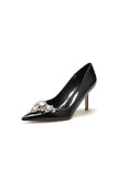 Patent Leather Rhinestone Stiletto Heels