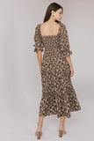 Kiran Floral Midi Dress in Brown FINAL SALE