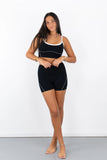 Quinn Contrast Top Black