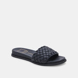 Grazie Woven Slide Sandal in Black