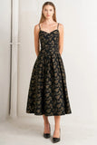 GARDEN OPERA BLACK BROWN MIDI DRESS FINAL SALE