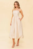 REGAL CUTIE BUBBLE HEM MIDI DRESS CREAM