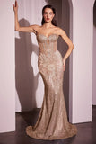 Maddox Gown Rose Gold STRAPLESS GLITTER EMBELLISHED GOWN