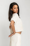 Kortney Floral Oversized Top in Natural