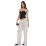 Lucy in the Sky Straight Sequin Pants in Silver