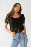 Angel Lace Trim Blouse in Black FINAL SALE