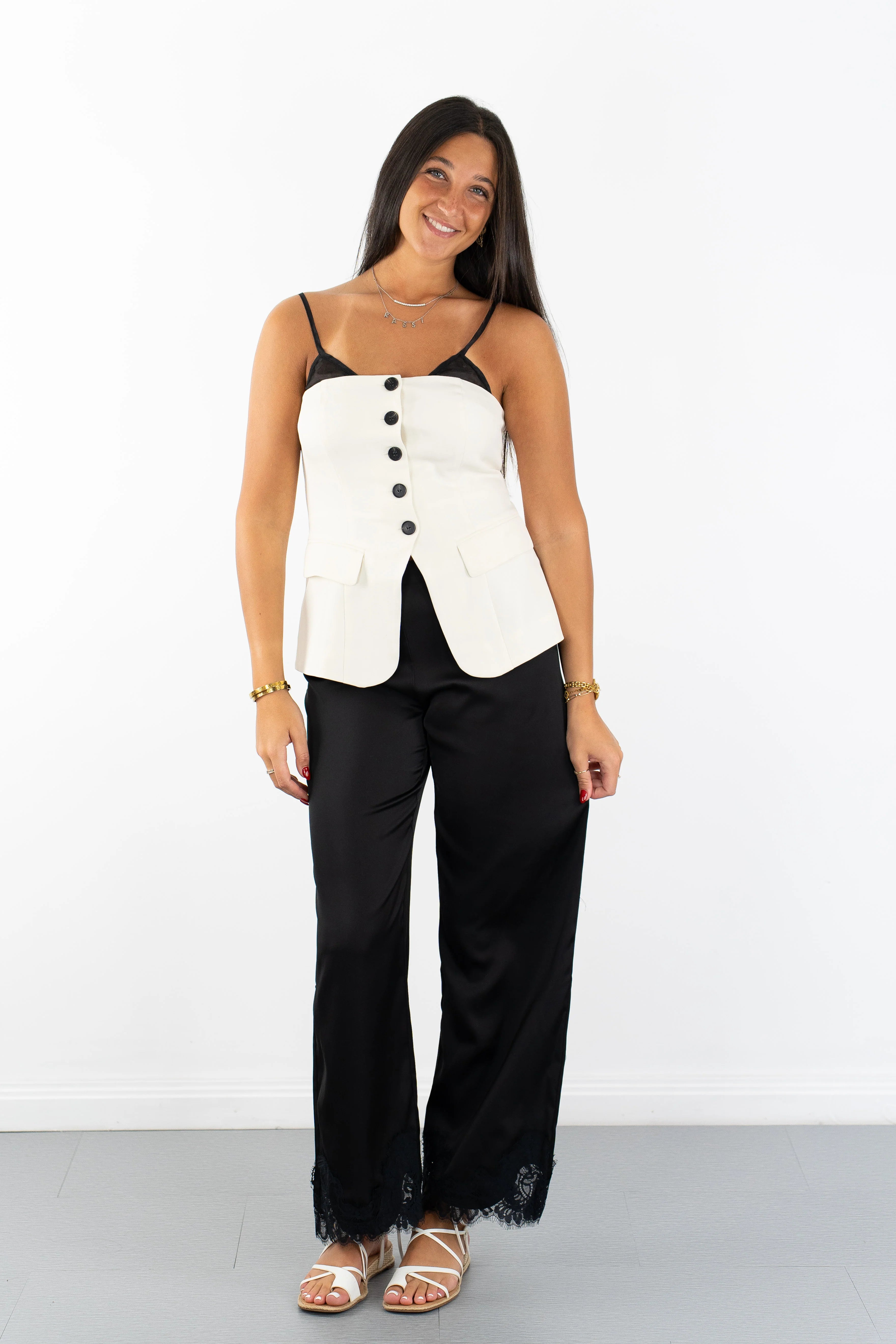 Eira Satin Straight Leg Pant