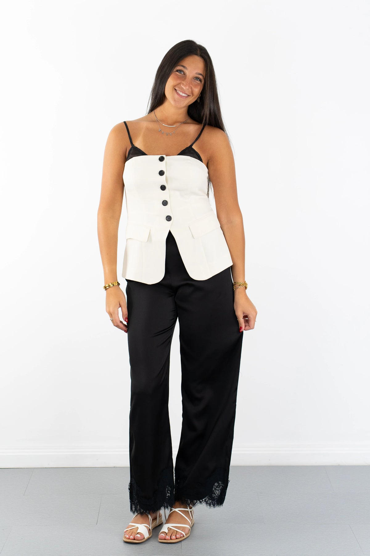 Eira Satin Straight Leg Pant