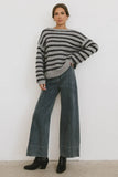 Azuline Striped Sweater in Grey FINAL SALE