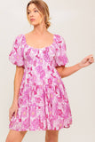 PRETTY IN PINK EYELET MINI DRESS