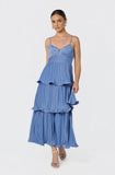 Lupin Tiered Dress Slate Blue