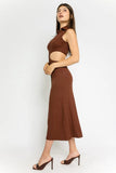 Rory Cutout Maxi Dress in Brown