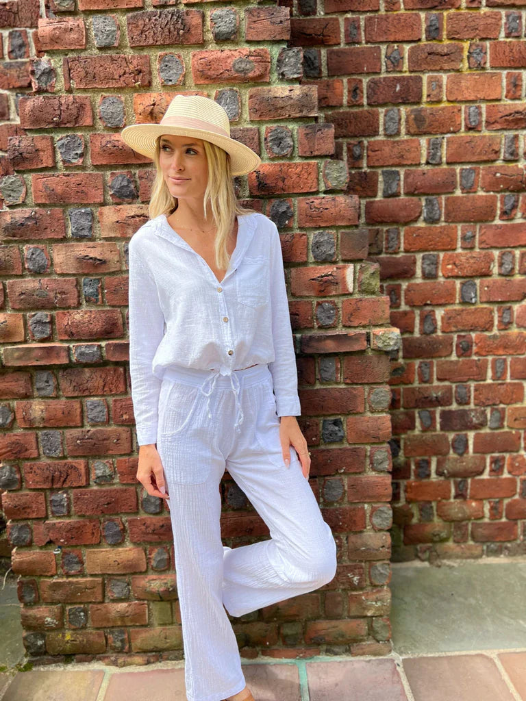 Palmer Gauze Button Down Top