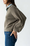 Melissa Contrast Sweater in Olive