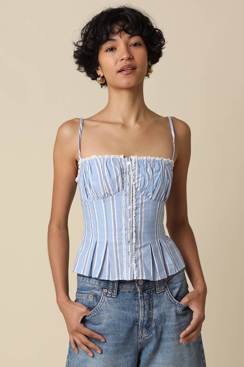 Lunaria Pinstripe Corset Top