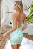 4219 Primavera Strapless Beaded Corset Mini Dress