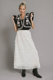Yani Ruffle Tulle Maxi Skirt in Cream FINAL SALE
