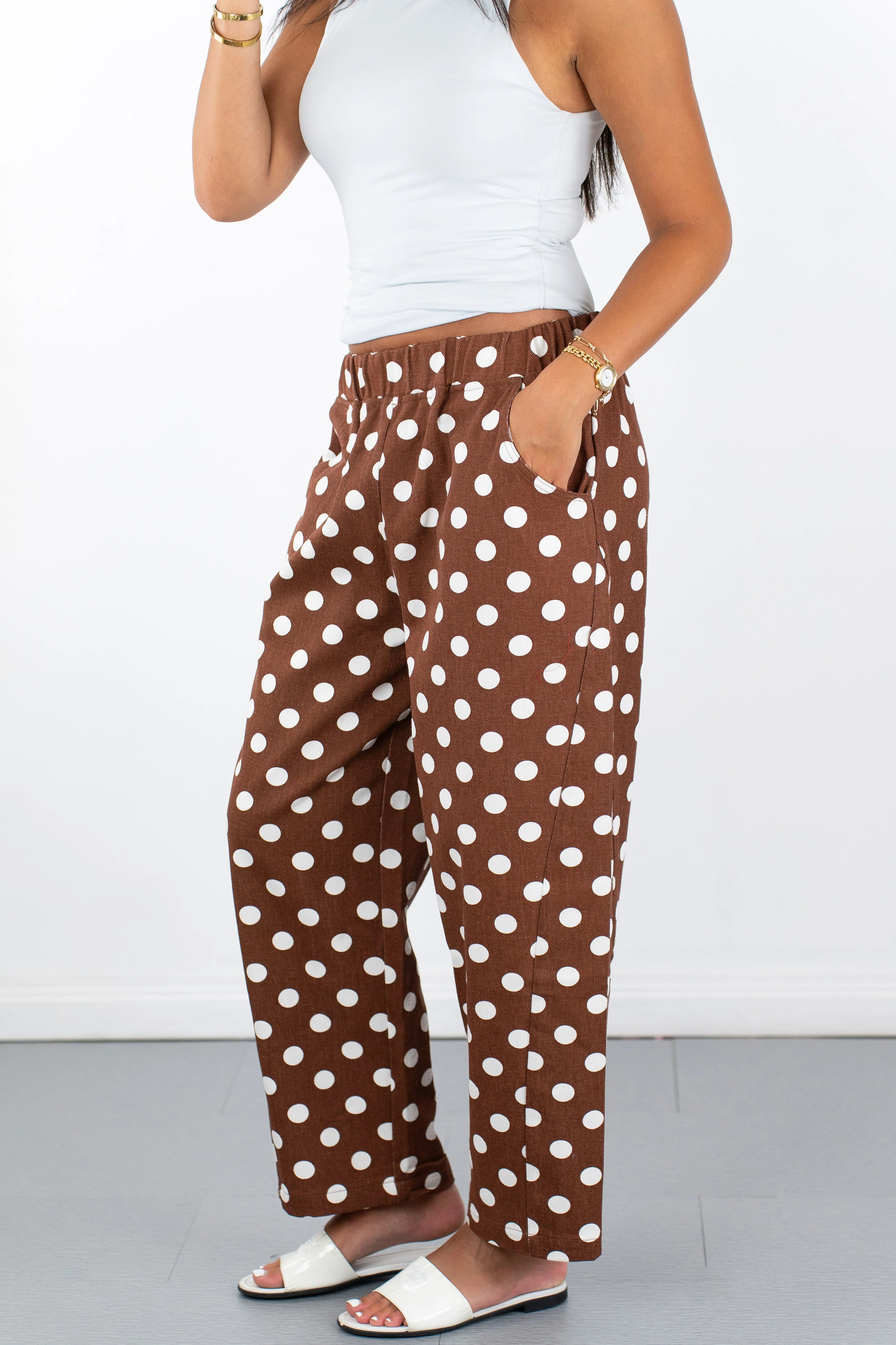 Carina Polka Dot Straight Leg Pants