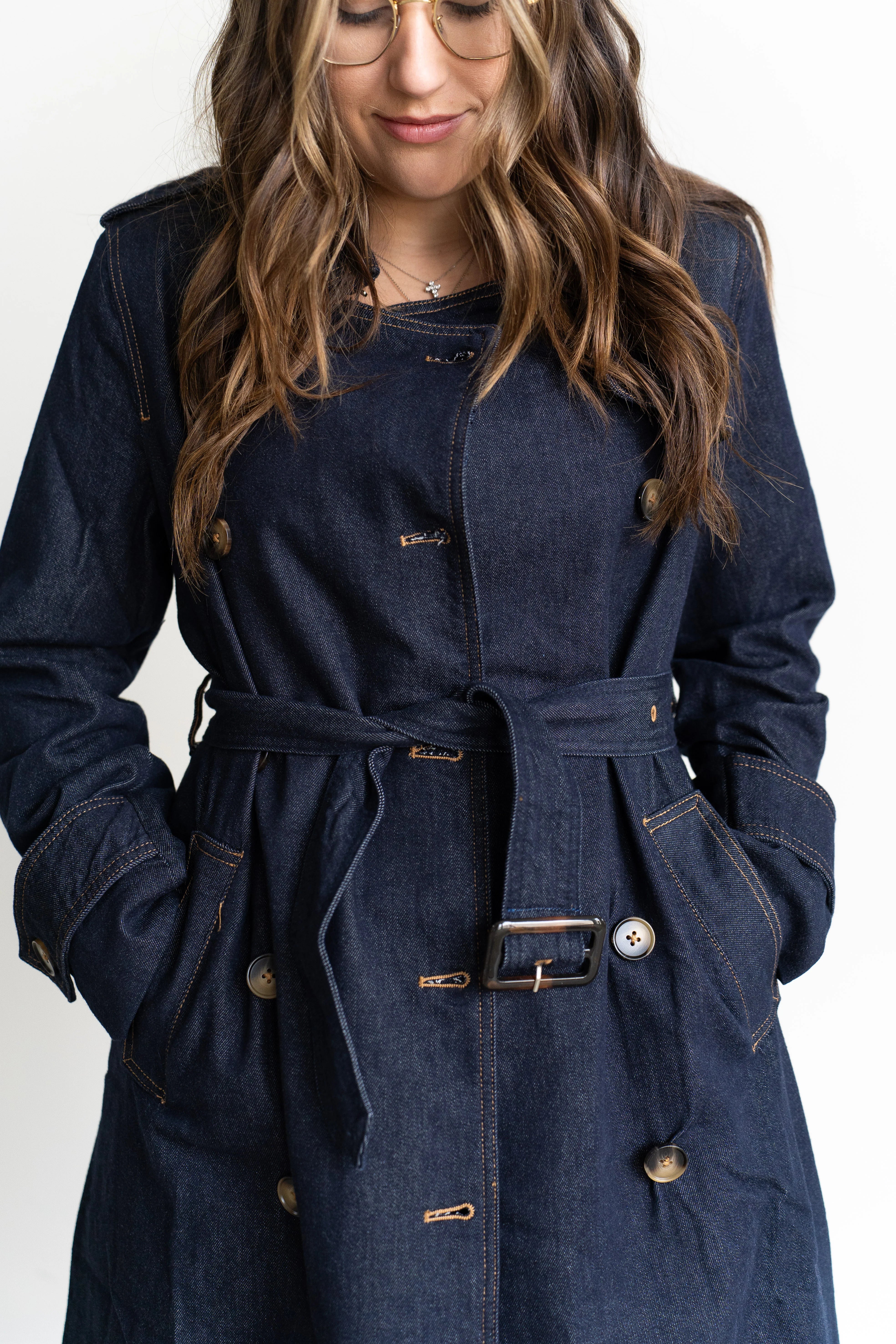 Catherine Denim Trench Coat