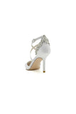 Pointed Toe Cross Strap With Rhinestones Stiletto Heels